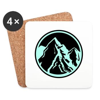 Montagnes Montagnes 1 - Dessous de verre (lot de 4) - blanc - Devant