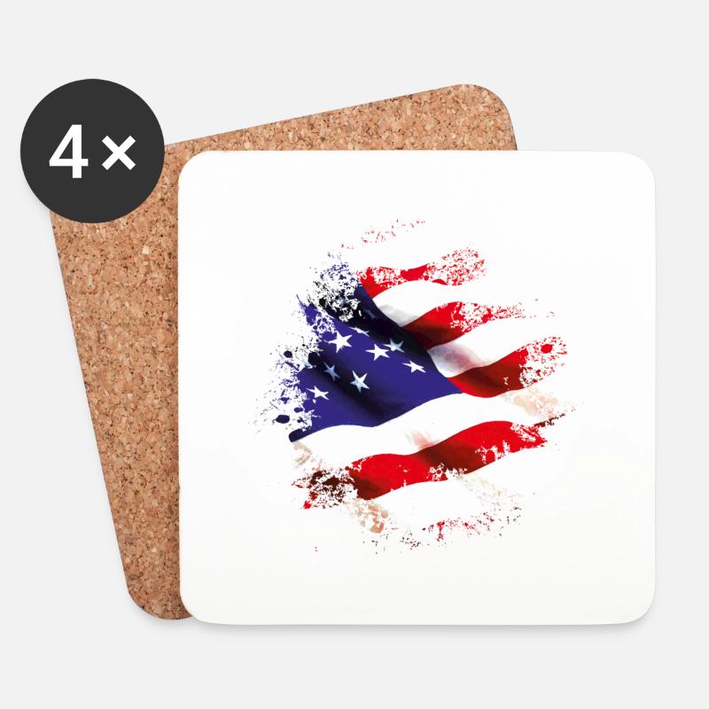 splat USA - Untersetzer (4er-Set) - Weiß