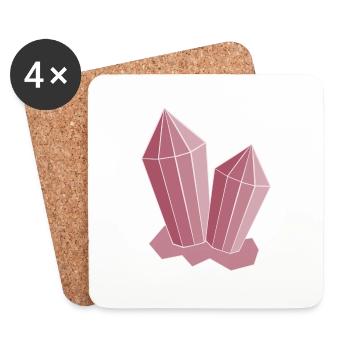 Crystal Pink - Coasters (set of 4) - white - Front