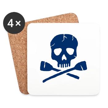 Rowing Paddle Skull Kayak - Coasters (set of 4) - white - Front