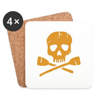Rowing Paddle Skull Kayak - Coasters (set of 4) - white - Front