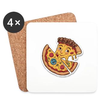 Pizza piece of pizzeria - Coasters (set of 4) - white - Front