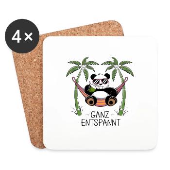 Panda - Ganz enspannt - Untersetzer (4er-Set) - Weiß - Vorne