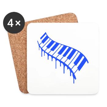 Graffiti Drop Piano Touches Instrument Musique - Dessous de verre (lot de 4) - blanc - Devant