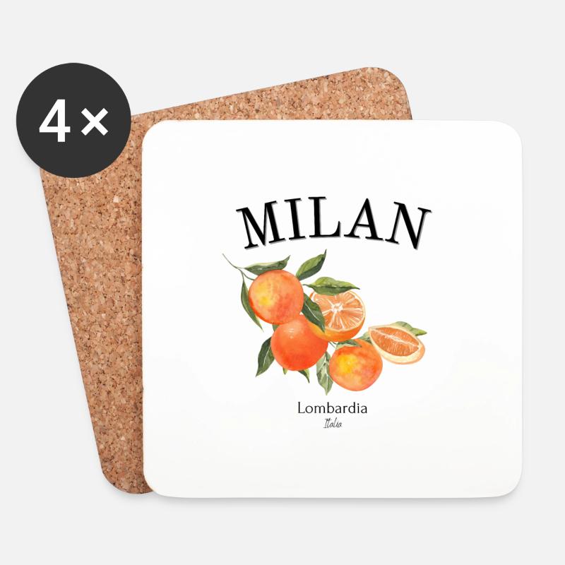 Mailand - Italien - Souvenir - Reise - Urlaub - Untersetzer (4er-Set) - Weiß