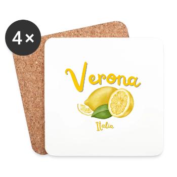Verona - Italy - Travel - Holidays - Italia - Coasters (set of 4) - white - Front
