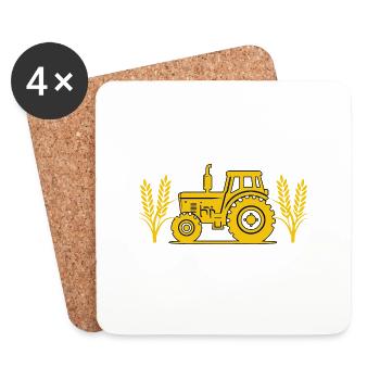 Ich kann keinen Traktor haben - Untersetzer (4er-Set) - Weiß - Vorne