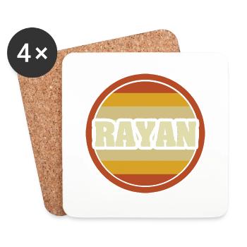 First name Rayan - Coasters (set of 4) - white - Front