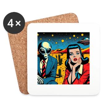 'We're going home!' - Coasters (set of 4) - white - Front