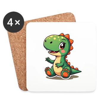 DINOSAURIER - Untersetzer (4er-Set) - Weiß - Vorne