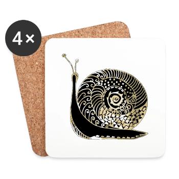 Snail - Coasters (set of 4) - white - Front