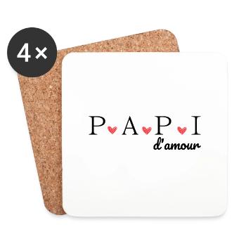 Papi d'amour - Dessous de verre (lot de 4) - blanc - Devant