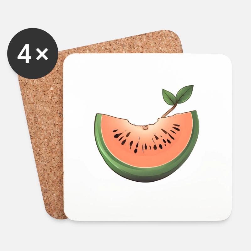 Wassermelone Melone Frucht Obst - Untersetzer (4er-Set) - Weiß