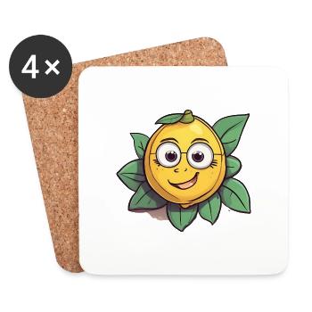 Lemon Citrus Fruit Fruit - Coasters (set of 4) - white - Front