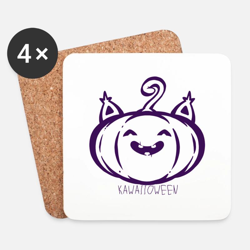 Kawaiioween - Untersetzer (4er-Set) - Weiß
