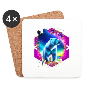 Abstrakter Stellar Bär - Untersetzer (4er-Set) - Weiß - Vorne