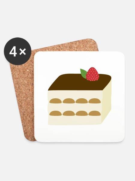 Tiramisu - Dessous de verre (lot de 4) - blanc