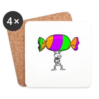 Halloween Skeleton - Coasters (set of 4) - white - Front