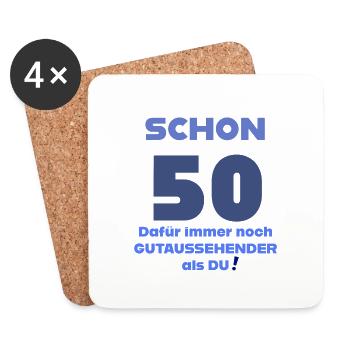 all the best for your 50th birthday - Coasters (set of 4) - white - Front