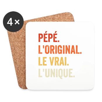 Grandpa The Original The Real The Unique Gift - Coasters (set of 4) - white - Front