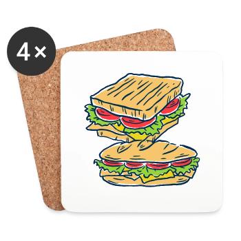 Sandwich Fast Food Cook Cooks Cook Cook - Coasters (set of 4) - white - Front
