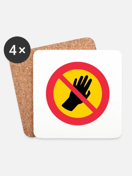 Please don't touch me - Autism - Asperger - Coasters (set of 4) - white