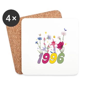 Year of birth 1996 wildflowers - Coasters (set of 4) - white - Front