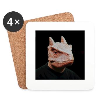 Dinosaure rétro - Dessous de verre (lot de 4) - blanc - Devant