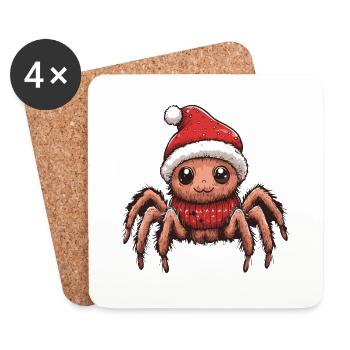 Tarantula Weihnachten Comic - Untersetzer (4er-Set) - Weiß - Vorne