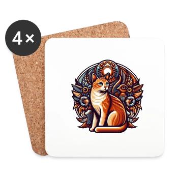 Domestic Cat Gifts - Coasters (set of 4) - white - Front
