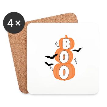 Boo Kürbisse - Untersetzer (4er-Set) - Weiß - Vorne