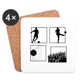 Fußball - Untersetzer (4er-Set) - Weiß - Vorne