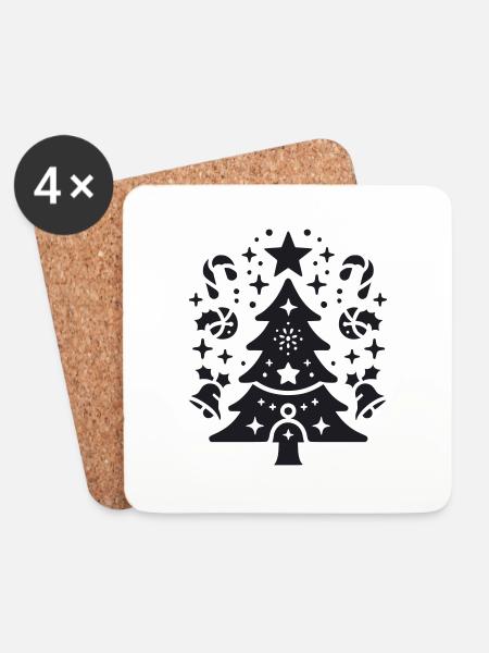 Christmas - Untersetzer (4er-Set) - Weiß