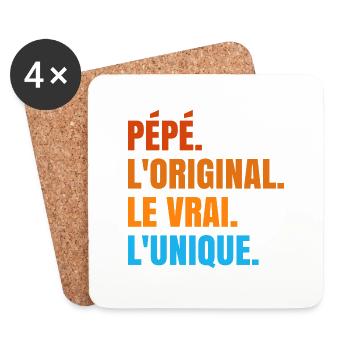 Pépé L'original Le Vrai L'unique Cadeau - Dessous de verre (lot de 4) - blanc - Devant
