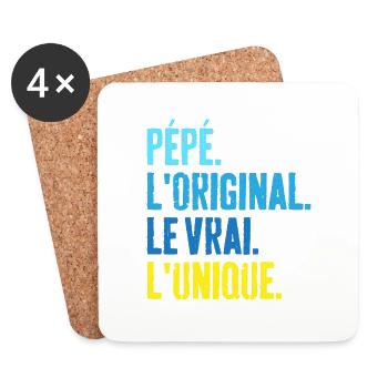 Pépé L'original Le Vrai L'unique Cadeau - Dessous de verre (lot de 4) - blanc - Devant