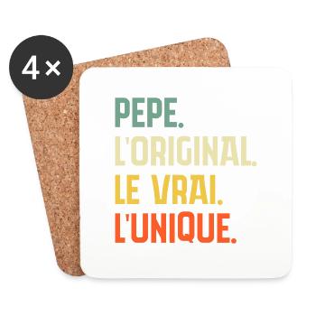 Pépé L'original Le Vrai L'unique Cadeau - Dessous de verre (lot de 4) - blanc - Devant