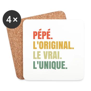 Pépé L'original Le Vrai L'unique Cadeau - Dessous de verre (lot de 4) - blanc - Devant