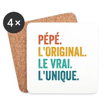 Grandpa The Original The Real The Unique Gift - Coasters (set of 4) - white - Front