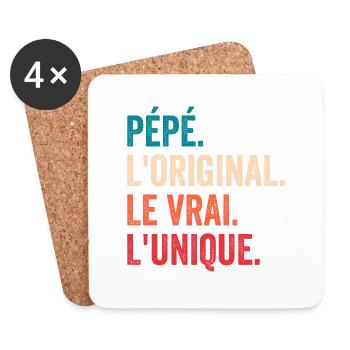 Grandpa The Original The Real The Unique Gift - Coasters (set of 4) - white - Front