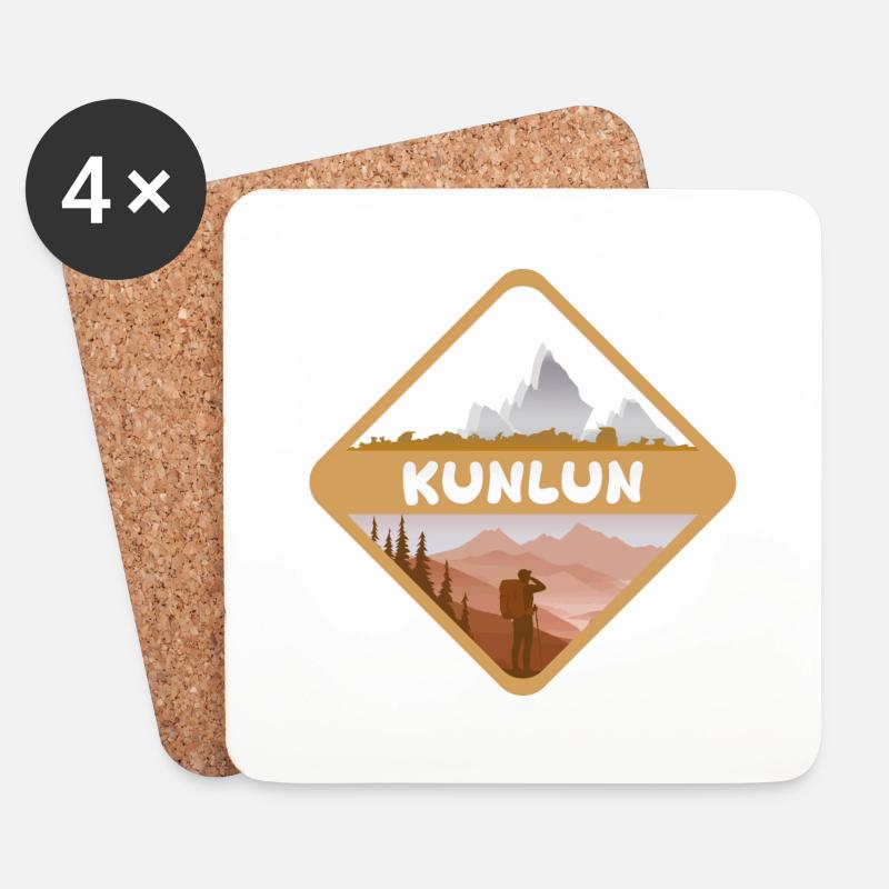 Natur Kunlun - Untersetzer (4er-Set) - Weiß