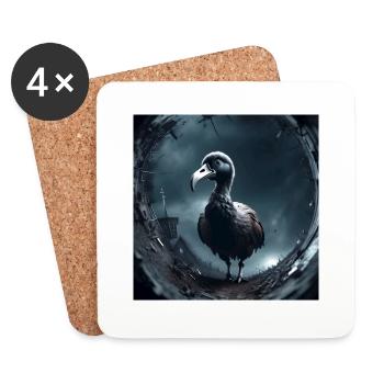 Surreal Dodo in Mystical Fog - Coasters (set of 4) - white - Front