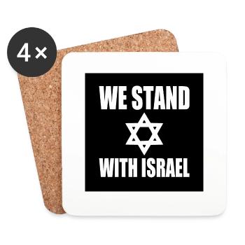 We stand with israel - Dessous de verre (lot de 4) - blanc - Devant