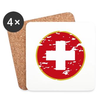 Swiss style: Swiss fashion - Coasters (set of 4) - white - Front