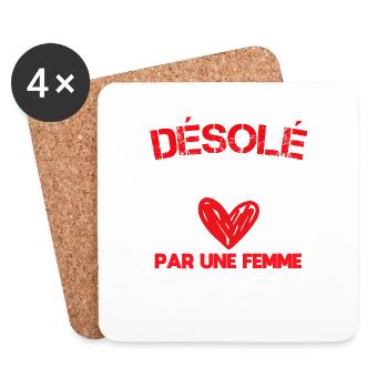 sorry this man is already taken - Coasters (set of 4) - white - Front