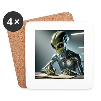 Writers are out of this world - Coasters (set of 4) - white - Front
