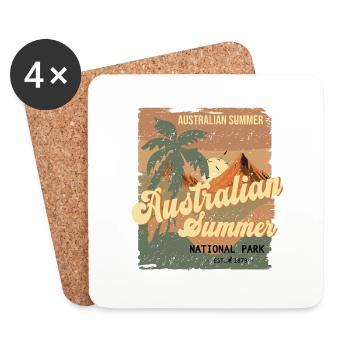 Australian Summer - Coasters (set of 4) - white - Front