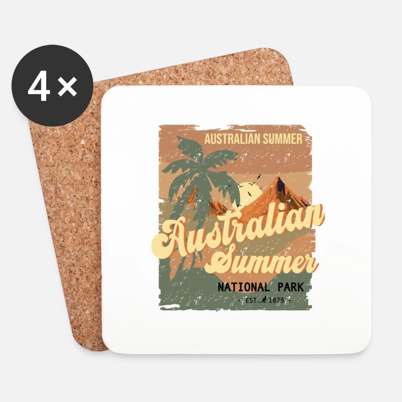 Australian Summer - Untersetzer (4er-Set) - Weiß