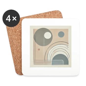 Minimilist art - Coasters (set of 4) - white - Front