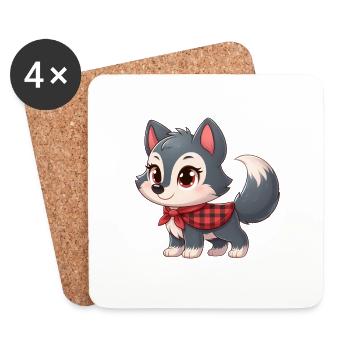 Wolf 7 - Coasters (set of 4) - white - Front