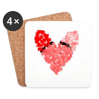 HEART. DAD. MOM. Bachelorette party. BEBE. CHILD. HEART. FEAST - Coasters (set of 4) - white - Front